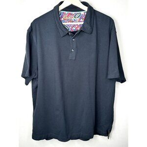 Robert Graham Mens Shirt Polo Preppy Golf Skulls Pattern Placket Black Size XL